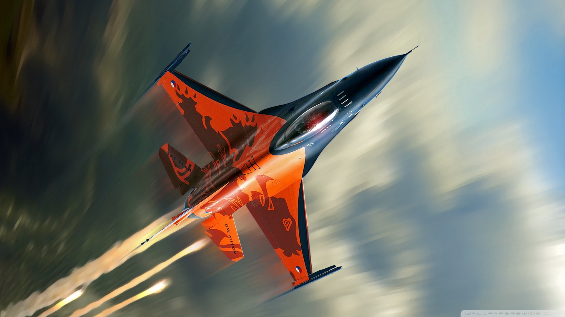wallpaper hd de un F16 fighter volando