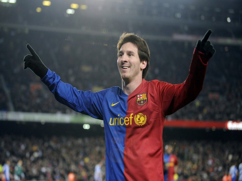Leo Messi con el Barcelona en el Nou Camp