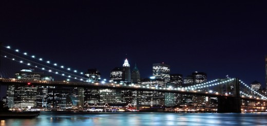 puente de new york de noche